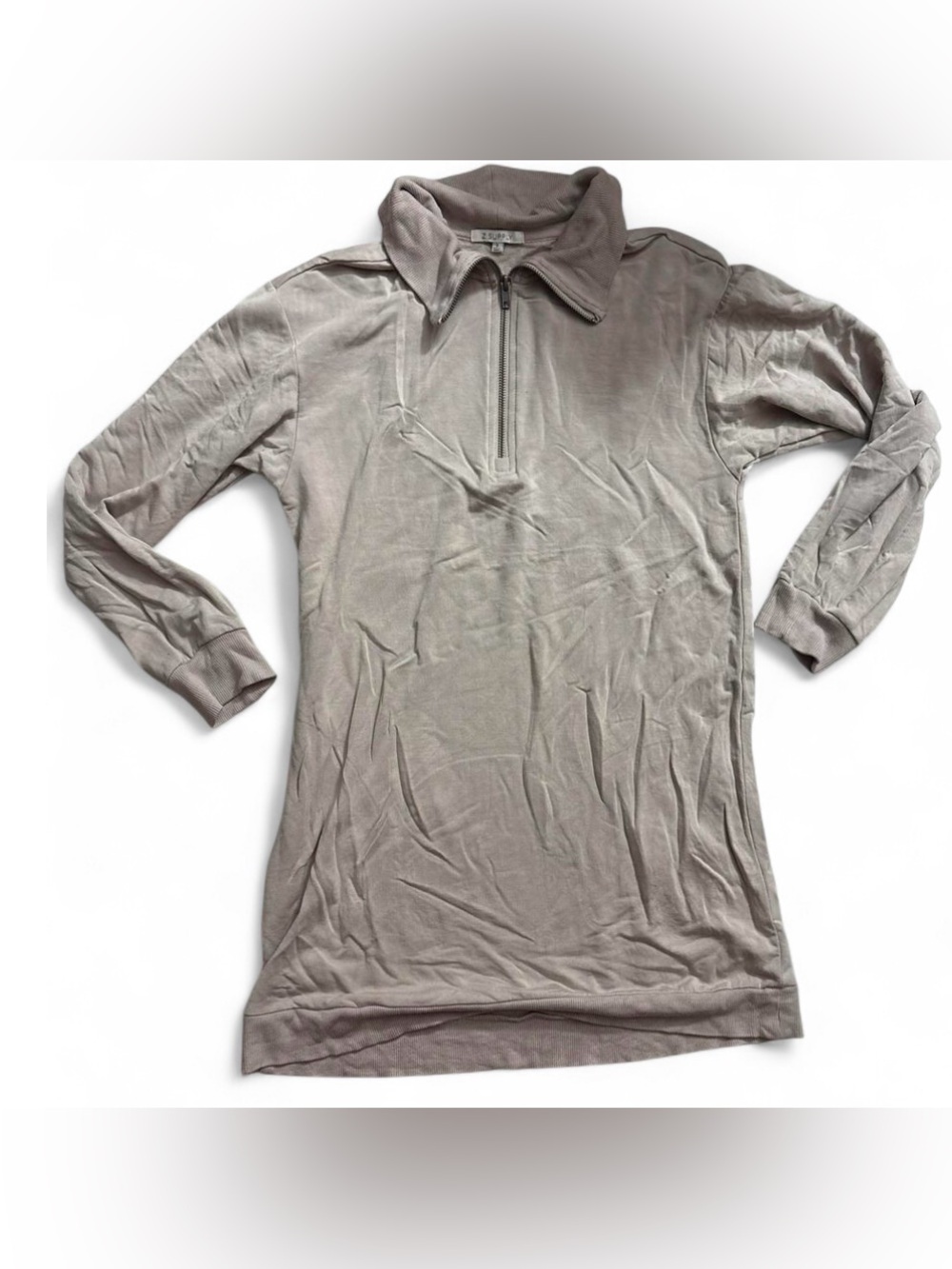 Z Supply Women's Quarter-Zip Pullover Dress - Taupe